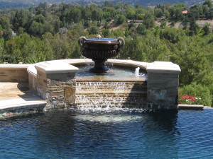 Pool urn waterfall